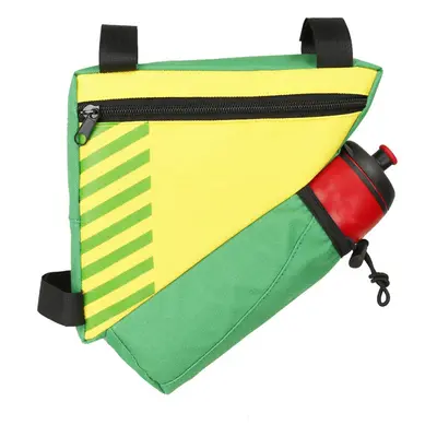 (Yellow) Bicycle Front Frame Triangle Bag Water Bottle Holder Waterproof Bike Bag Storage Basket