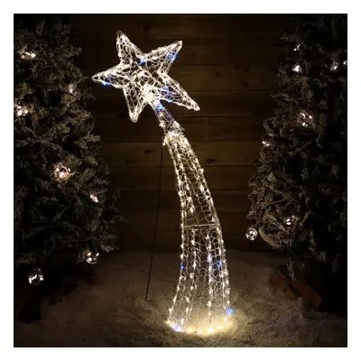 1.2m Light up Soft Acrylic 2D Shooting Christmas Star with LEDs in Warm White