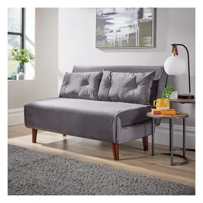 (Grey - Dobule) Morella Velvet Single / Double Folding Sofa Bed