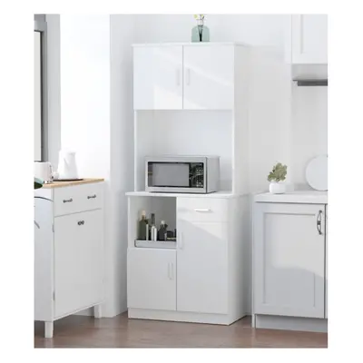 Kitchen Dresser Cabinet White Sideboard Furniture Tall Storage Pantry Shelf Unit