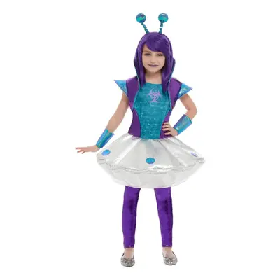 (10-12 Years, Aqua/Silver/Purple) Smiffys Girls Alien Costume Set