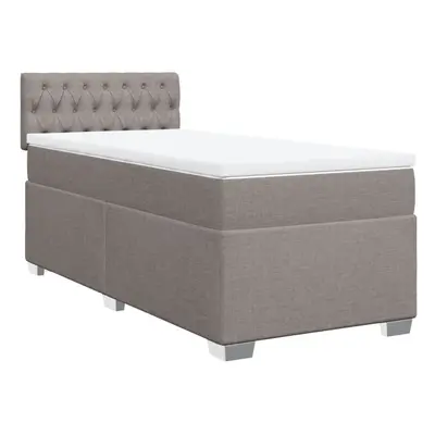 vidaXL Box Spring Bed with Mattress Bed Frame Bedstead Taupe 90x200 cm Fabric