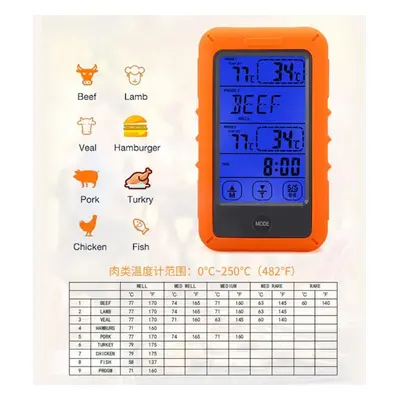 (with Probes) Dl Digital Probe Thermometer Temperature Kitchen Oven Grill Cooking Bbq Meat Food