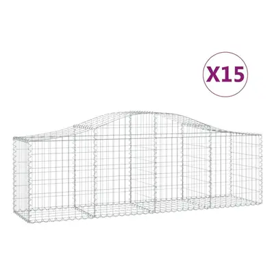 (200 x x 60/80 cm/15 pcs) vidaXL Arched Gabion Basket Stone Basket Gabion Retaining Wall Galvani