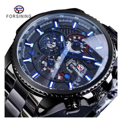 (bleu de france) Forsining2022 New Three-disc Sports Automatic Mechanical Strap Calendar Men&apo