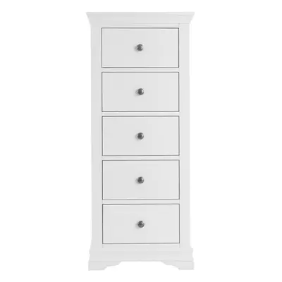 (White - Drawer Narrow) Chest 3/5/6 Drawers Dresser Bedroom Storage Solid Pine MDF