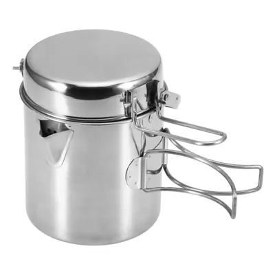 (Long handle) 1l Stainless Steel Cooking Kettle Portable Outdoor Camping Backpacking Pot