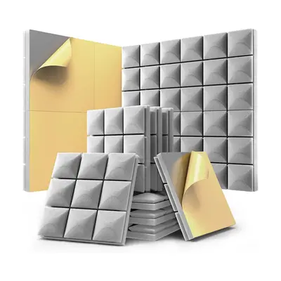 12 Pack Sound Proof Foam Panels with Self-Adhesive, x x Inches Acoustic Panels,Soundproof Wall P