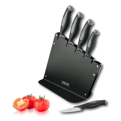 Sabatier Kitchen Knife Set Block - piece. High Quality Chrome Molybdenum Stainless Steel. Finely