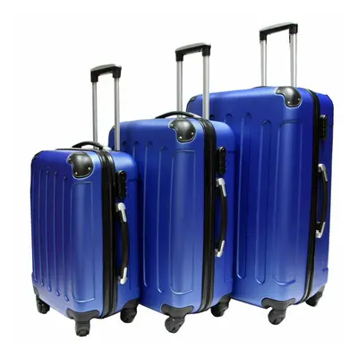 (Blue, Set of 3) Hampton & Stewart Spinner wheel HardShell Suitcase