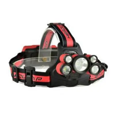 (Red) 1700LM Telescopic Zoom USB Rechargeable Modes Headlamp with SOS Help Whistle