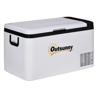 Outsunny 12V Portable Car Refrigerator w/ Inner LED Light Indoor Outdoor, 25L