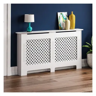 (Large) Oxford Radiator Cover White Grill Cabinet Guard