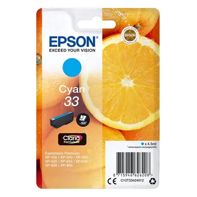 Epson Cyan Oranges, Genuine, Claria Premium Ink, Amazon Dash Replenishment Ready