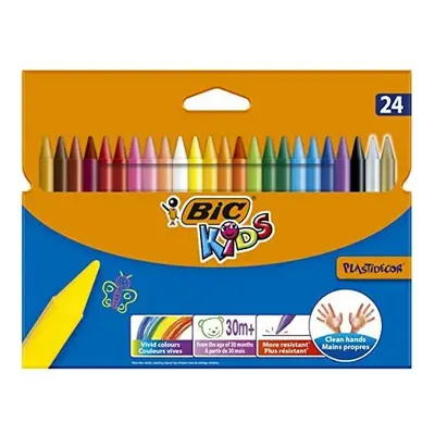 BIC Kids Plastidecor Colouring Crayons, Crayons for Drawing and Crafts, Assorted Colours, Pack O