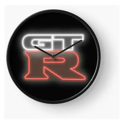 (Nissan GTR Neon Sign=256) Wall Clock Inch Funny Mantel & Tabletop Art Decor for Home Bedroom Of