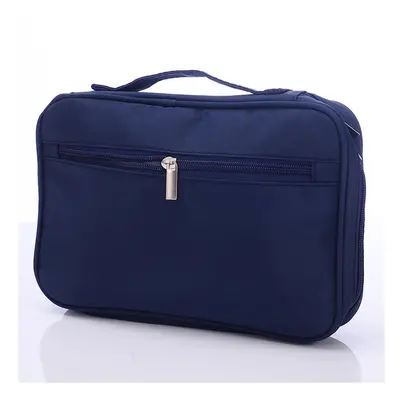 (Navy) Nylon Women Travel Cosmetic Bag Waterproof Makeup Tool Storage Finishing Handbag Organize