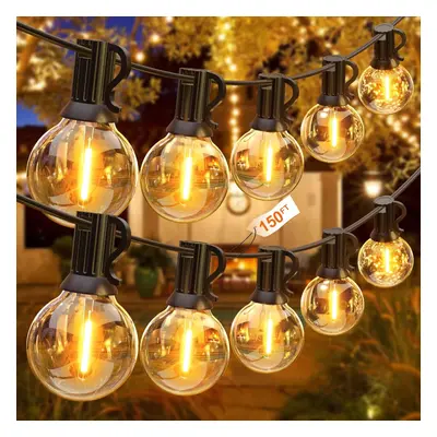 Outdoor LED String Lights, Mains Powered 45.7m/150ft, Waterproof Connectable Pendant Lights for 