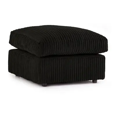 (Black, Footstool ) Luxor Jumbo Cord Seater Corner Sofa