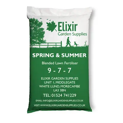 (25kg, Polythene Bag) Spring & Summer 9-7-7 Lawn Fertiliser | Granular Grass & Turf Feed