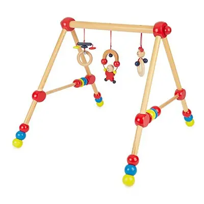 Bieco First Gym wooden - height adjustable Activity Center, with figures rattles and balls, from