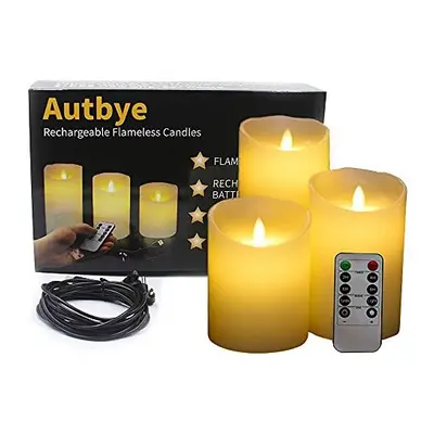 Flameless Candles Electric with Rechargeable Battery Autbye (2019 Advanced Edition) Extra Bright