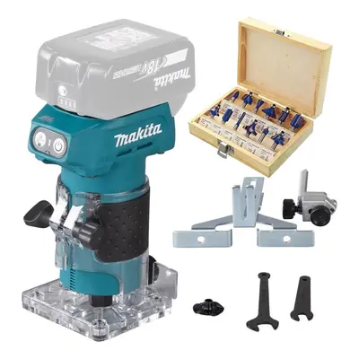 Makita DRT52Z 18V LXT Cordless Brushless Laminate Router Trimmer + 12pc Set