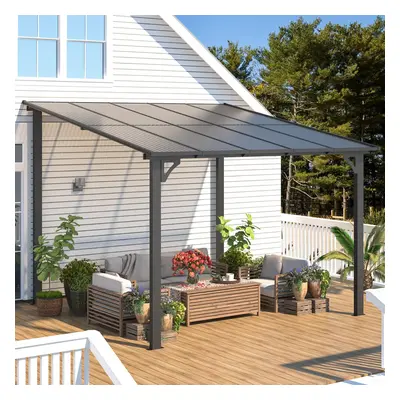 (3m x 3m) YODOLLA Aluminium Gazebo Hardtop Lean to Pergola