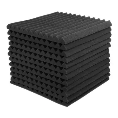 (black, 24PCS) Upgrade High Quality 12/24/96pcs Durable Soundproof Foam Studio Foams Acoustic Wa