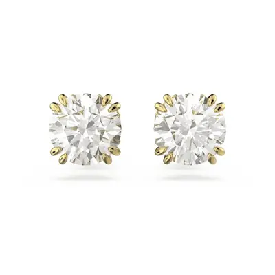 Swarovski Constella Stud Round Cut White Gold-Tone Plated Earrings