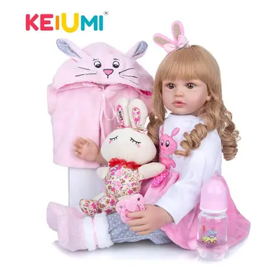 (brown, inch) Keiumi Cm Soft Cloth Body Newborn Doll Toys Realistic Stuffed Baby Reborn Toys Dol