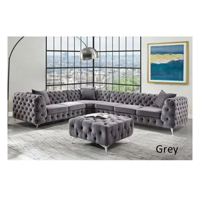 (Grey, Seater Left Hand Facing) SNOOZE Online Chesterfield Corner Sofas 4, and Seater For Living