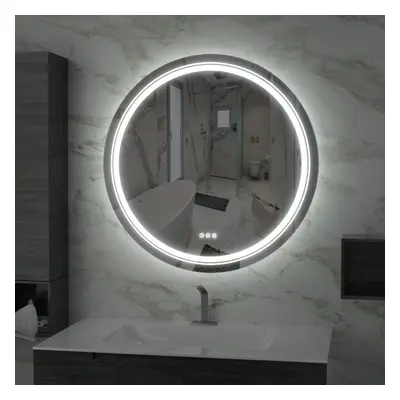 800x800mm Backlit LED Mirror Wall Mounted Round Bathroom Mirror