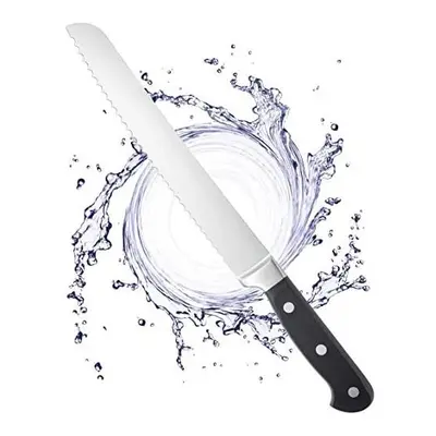 Professional Serrated Bread Kitchen Knife - 20cm/8 Full Tang Blade Forged from Taper Ground Stai