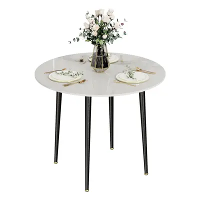 (White) Round Kitchen Dining Table No Chair Coffee Table