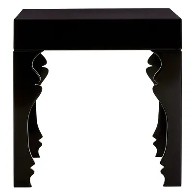 Premier Housewares Luis Black High Gloss Finish Side Table