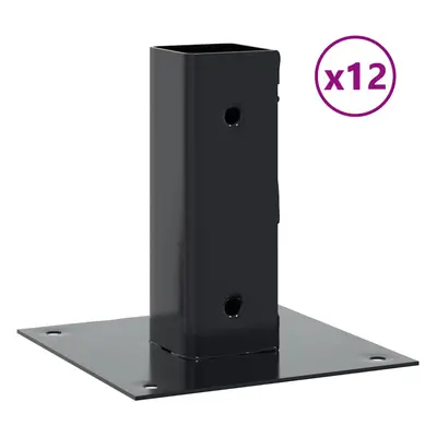 vidaXL Post Bases Square pcs Anthracite 46x46 mm Powder-coated Steel