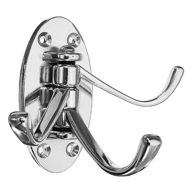 Silver Triple Swivel Arc Hooks Folding Swing Arm Wall Mount Zinc Alloy Clothes Towel Hanger