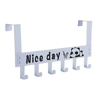 (White) Detachable Hooks Door Hanger Cartoon Clothes Bags Organizer Wall Hanging Storage Rack Ho