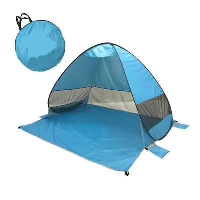 (Light Blue) Fully Automatic P0P-UP Tent Second Quick Open Beach Tent With Storage Bag Portable 