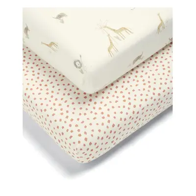 2 Pack Cot/Bed Fitted Sheets, Jungle