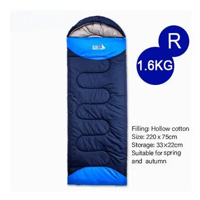 (Standard 1.6KGRightN) Camping Sleeping Bag Ultralight Waterproof Season Warm Envelope Backpacki