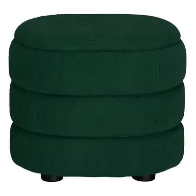 (Oval Green) Soft Velvet Ottoman Storage Pouffe Footstool Dressing Vanity Chair