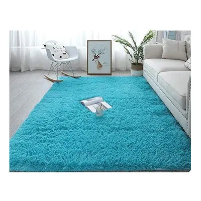 (Teal, 160cm x 230cm) Abaseen Comfort Soft Shaggy Rugs For Bedroom-Color