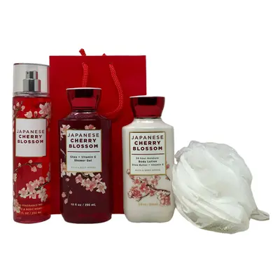 Bath & Body Works Japanese Cherry Blossom Piece Gift Set (4 Piece Set)