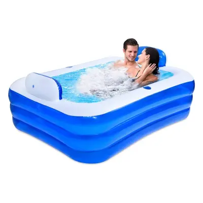 Inflatable Pool - Thickened Rectangular Inflatable Pool, Full Size for Kids and Adults, for Fami