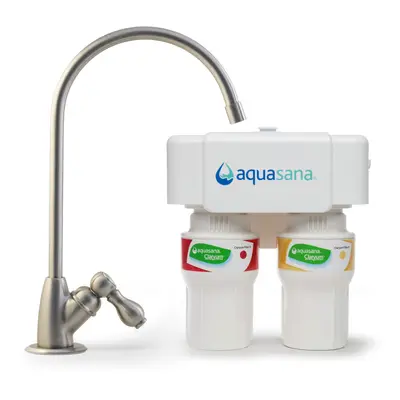 Aquasana 2-Stage Under Sink Water Filter System - Kitchen Counter Clar