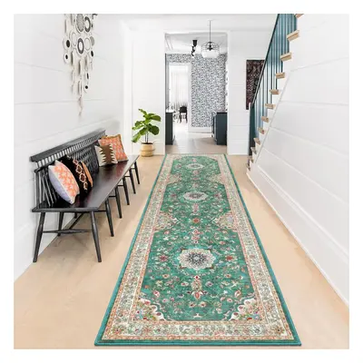 (80 x cm, Green) Hallway Vintage Kitchen Carpet Non-slip Washable Stairs Plush Soft Floor Mat La