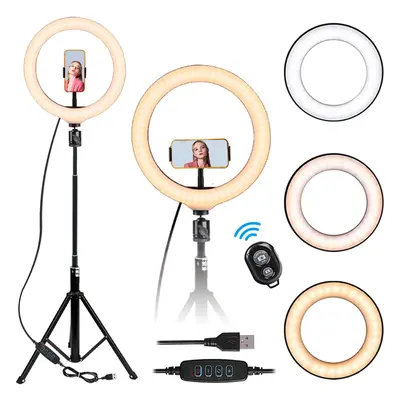 10'' Selfie Ring Light - LED Ring Light with Tripod Stand, Adjustable Phone Ring Light Compatibl