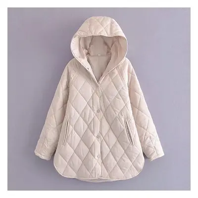 (silver gray, L) Fall And Winter Women&apos;s Hooded Home Leisure Loose Cotton Jacket